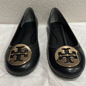 New Tory Burch Reva Black Ballet Flats